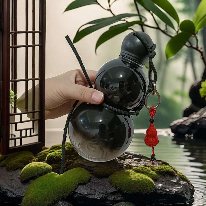 

Vintage Chinese Retro-Inspired Gourd Water Bottle 800ML Large Capacity Water Kettle Gourd Sports Water Bottle for Game Player