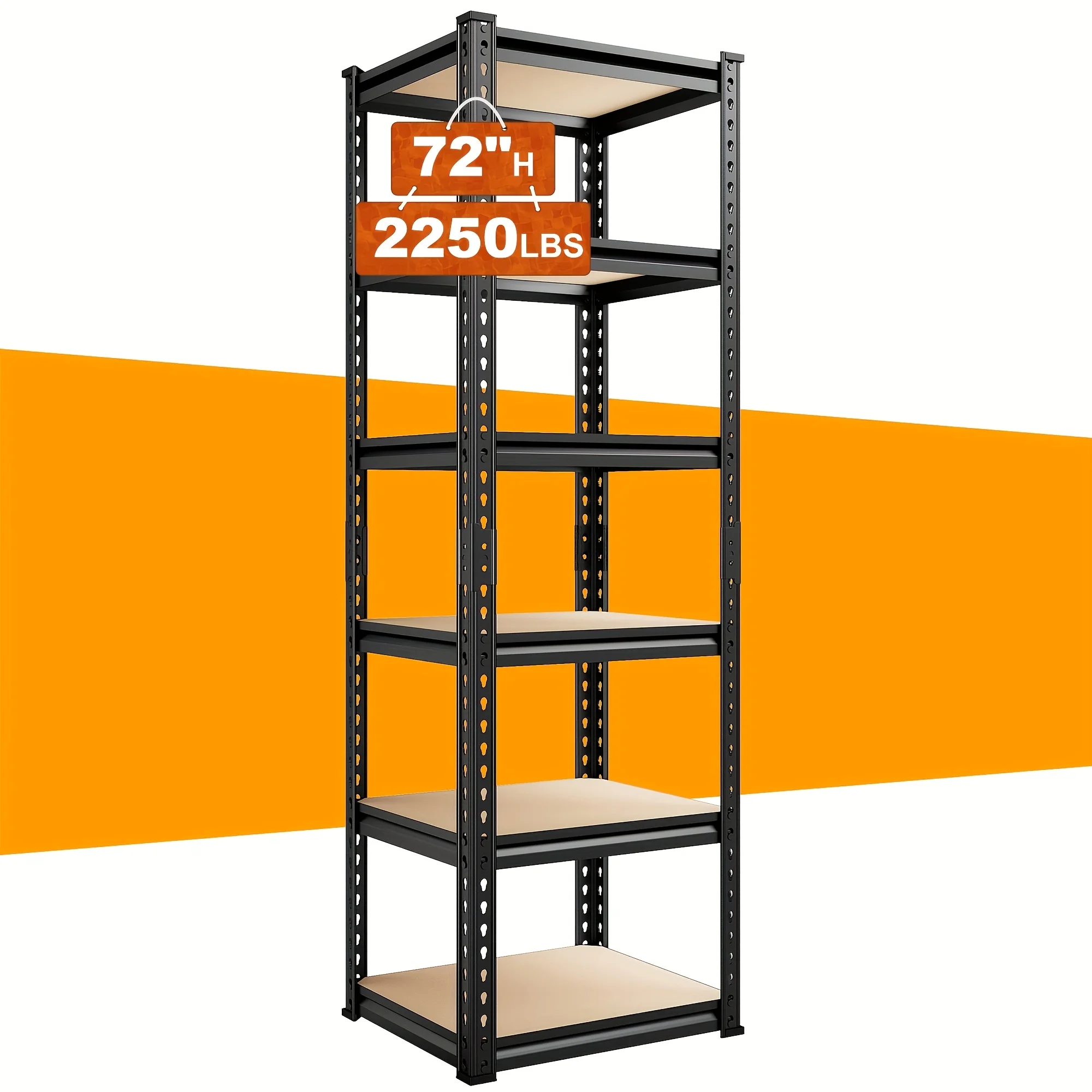

2250LBS for Garage Shelving Storage Shelves Heavy Duty Shelving 5/6 Tier Metal Shelving Units for Garage Shelves 16"/35.5"W X 72