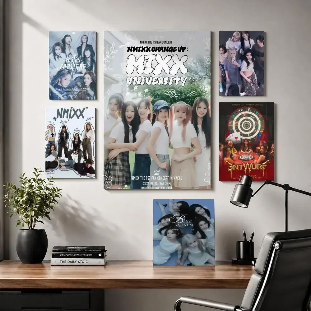 N-NMIXX kpop Band Painting Calligraphy Modern Canvas Wall Art for Bedroom & Living Room | Home Decor Gift