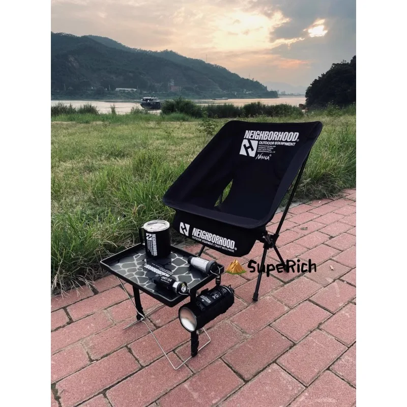 NBHD Moon Chair Blackening Wind Camping Chair Co branded Home Outdoor Camping Fishing Folding Storage Chair Leisure