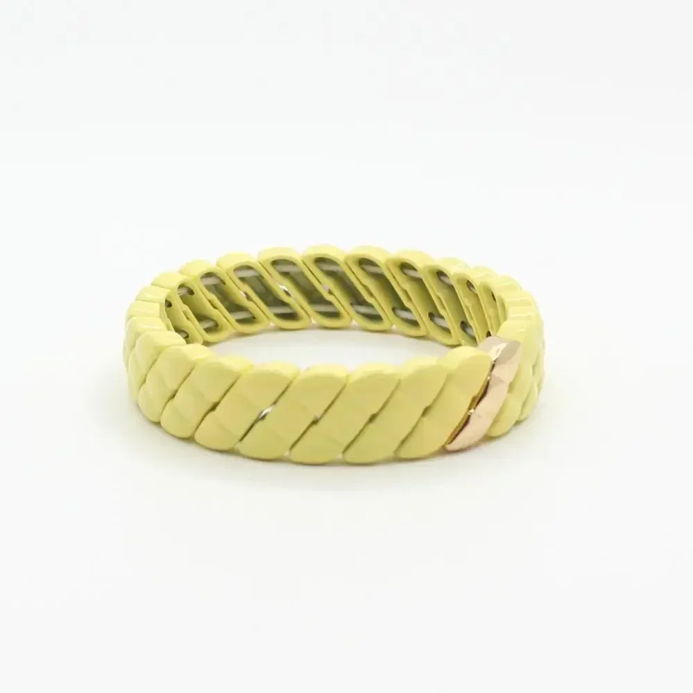 Geometric Irregular Shape Multicolor Plant Peanut Enamel Bead Bracelet Dopamine Girls Elastic Bracelet Accessories