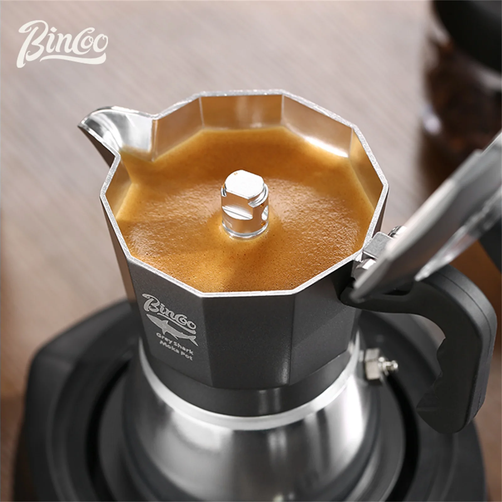 Bincoo Dual Valve Moka Pot Espresso Concentrated Latte Mocha Pot Brewed Coffee Extraction Pot Italian Home Barista Tools 220V - Image 2