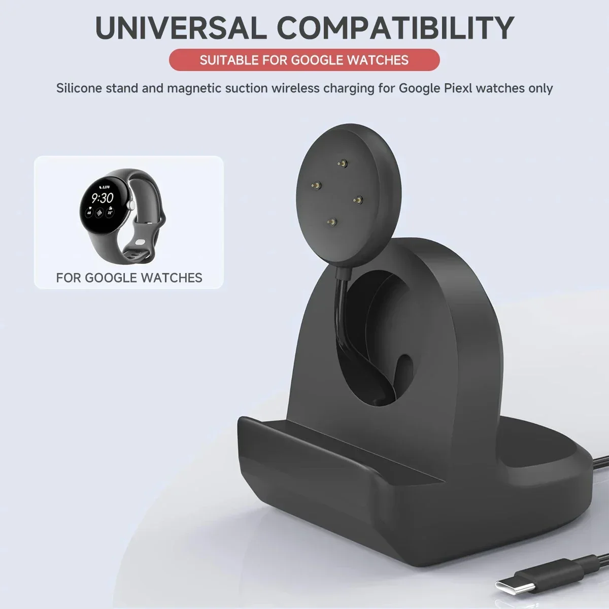 لينة سيليكون شاحن مهد حوض شاحن لاسلكي حامل قفص الاتهام قوس لساعة جوجل بكسل 1 2 3 ساعة قاعدة شحن Accessori