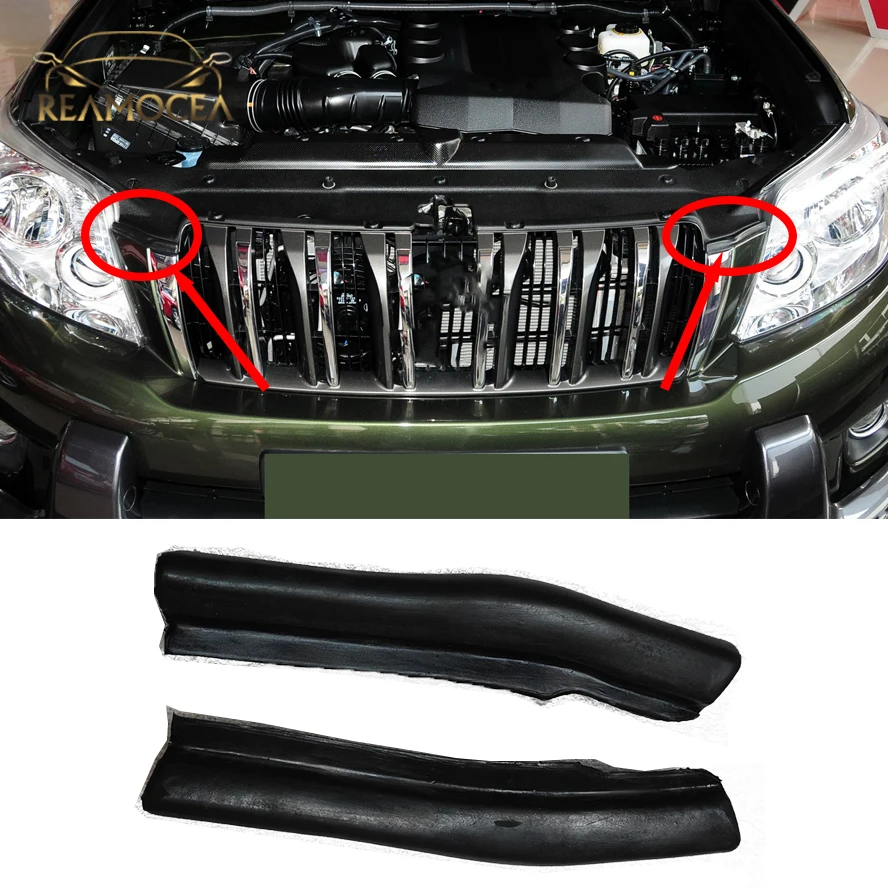Reamocea 2Pcs Front Grille Head Lamp Sealing Bumper Strip 53396-60060/53395-60060 Fit For Toyota Land Cruiser LC150 2010-2013