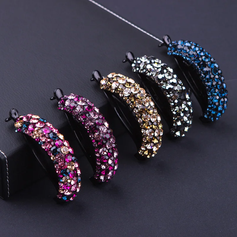 Han edition hair full light diamond Diamond banana clip hairpin go card arc set auger twisting, large horse hair clip