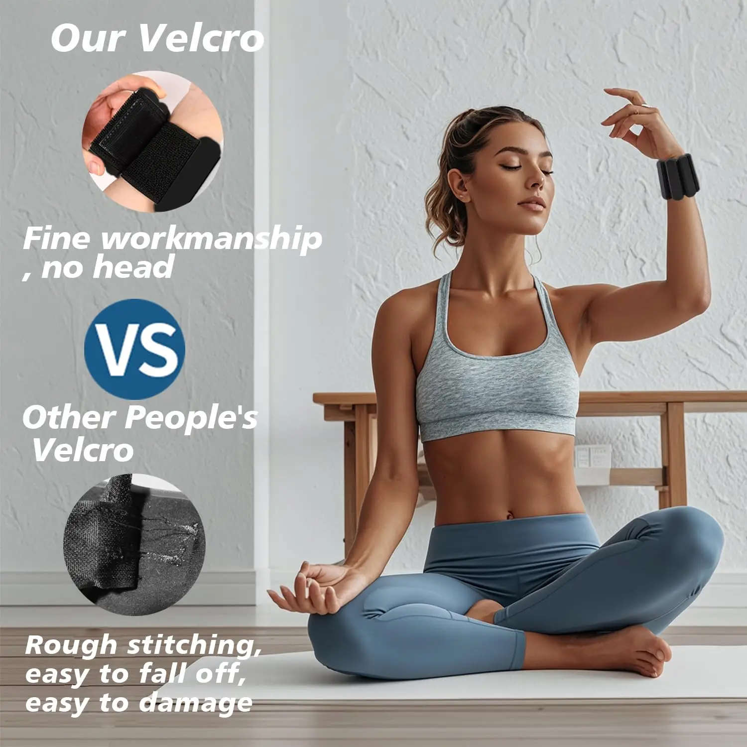 Verstellbare Knöchel- und Handgelenksgewichte 1 Paar (je 0,5 Pfund) Silikon-Fitnessgewichte für Gehen, Laufen, Yoga, Pilates, Fitness und Physiotherapie – Detail 5
