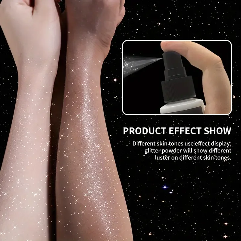 Spray glitter ad asciugatura rapida-Spray glitter ad alta lucentezza per labbra, occhi, trucco viso-Spray glitter per costumi da discoteca per feste di Halloween