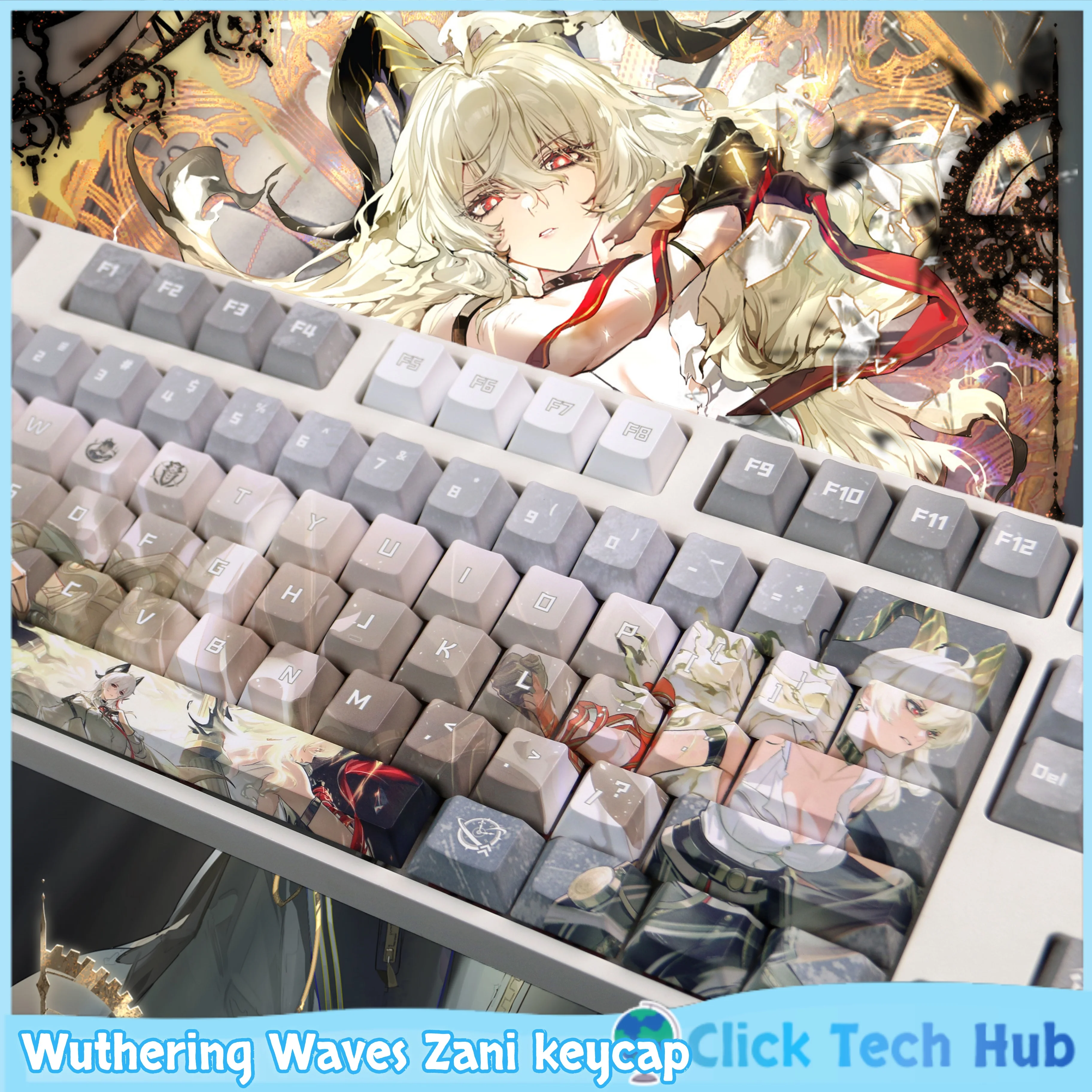 

Кейкап Zani Character Wuthering Waves для механической клавиатуры, сублимационная печать на пяти сторонах, PBT, профиль Cherry