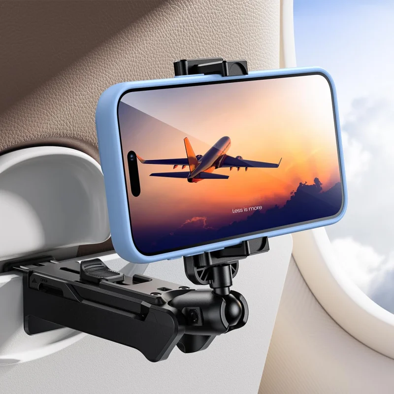 Soporte de teléfono de viaje portátil, soporte de teléfono de avión manos libres, trípode de escritorio, soporte de palo de Selfie de rotación plegable
