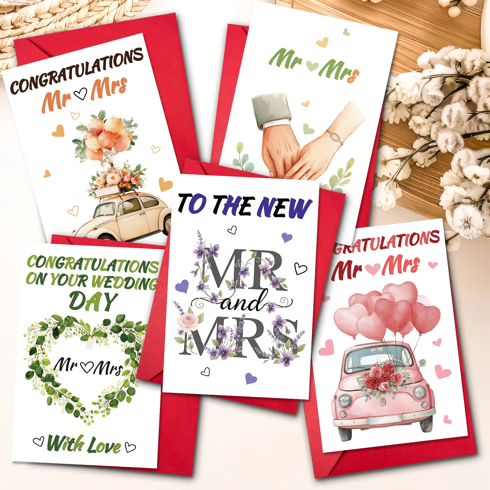 1 Valentine's Day Wedding Card Envelope Set Convey Love Wedding Wishes Greeting Card