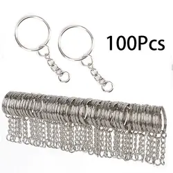 Wholesale 100pcs 25mm Key Ring Chain For Dog Tag ID PersonalizedConnectors Keychain Keyring Jewelry Making Supplies Accessories