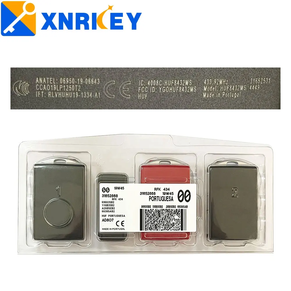 XNRKEY OEM 3 Keys/Set 3 Btn Smart Remote Car Key 8A Chip 433Mhz for Volvo S90 S60 S40 XC60 XC90 2016-2021 Keyless Go YGOHUF8423