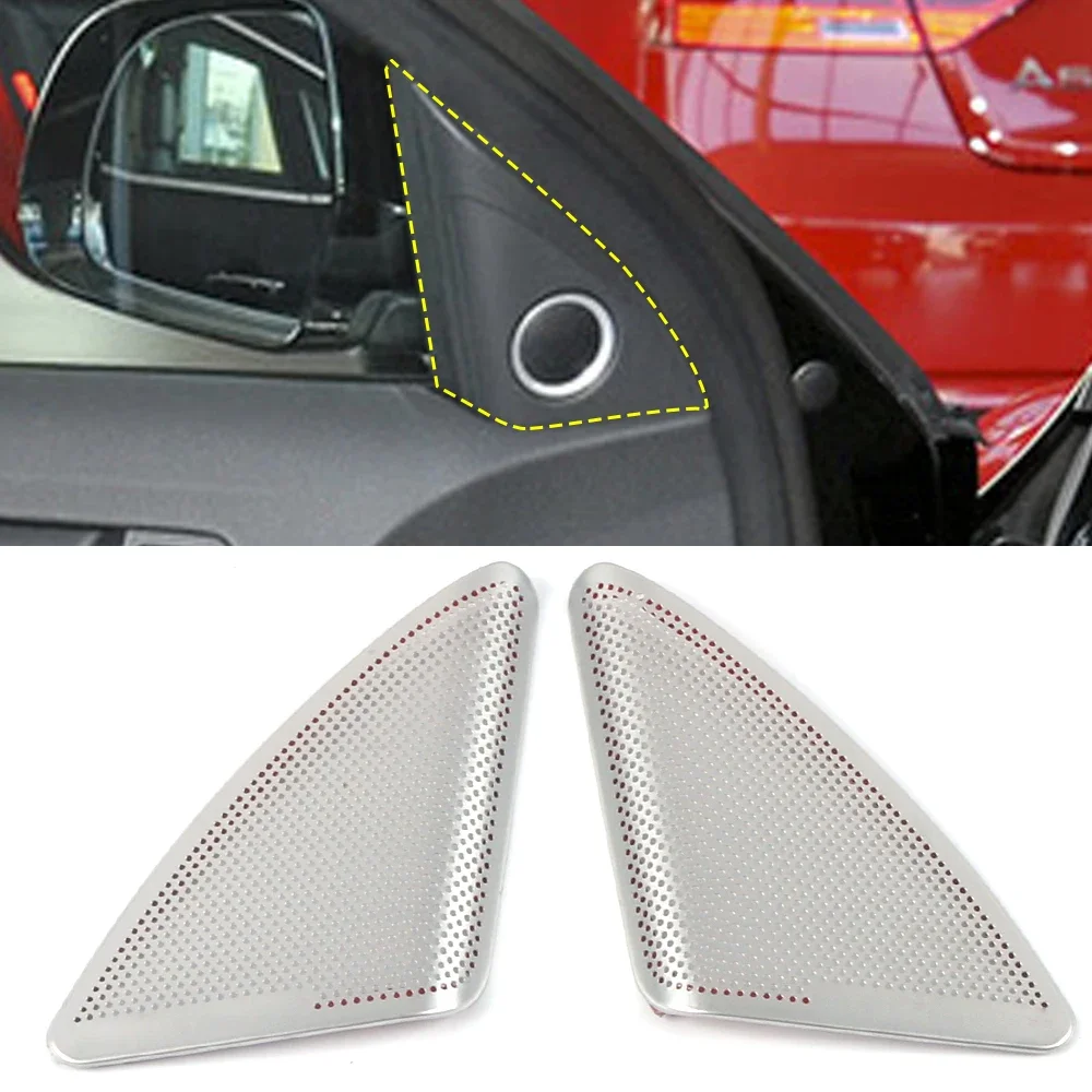 For Audi A4 B8 Sedan 2009-2016 Car Door Audio Speaker Cover Loudspeaker Pad Trim Frame Sticker Stainless Interior Accessories