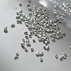 1g(about17pcs) 925 Sterling Silver Irregular Small Beads 3x2mm Mini Rice Loose Spacers Manual Bracelets Hand Rope DIY Jewelrys