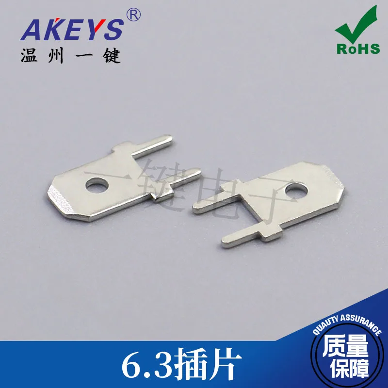 10 Buah Terminal Sambung 4.8/6.3 187 Anti Reverse Direct Insertion Positioning Insert Terminal Solder PCB