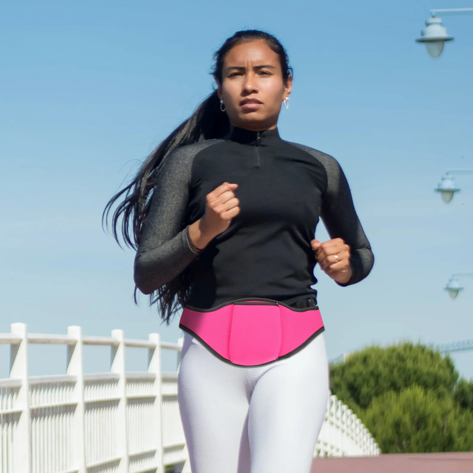 

Mic Belt for Fitness Instructors Microphone Bag Cell Stand Waist Outdoor Use Rosy Neoprene Workout Speakers