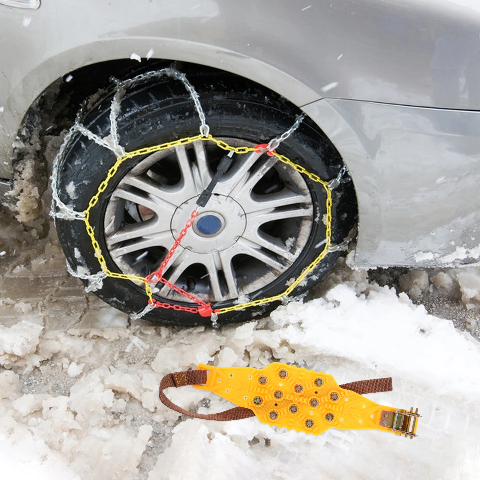 

Anti-Slip Snow Chains Universal Fit Car Suv Truck Durable Pp Material Easy Install Traction Chains For Ice Snow Mud