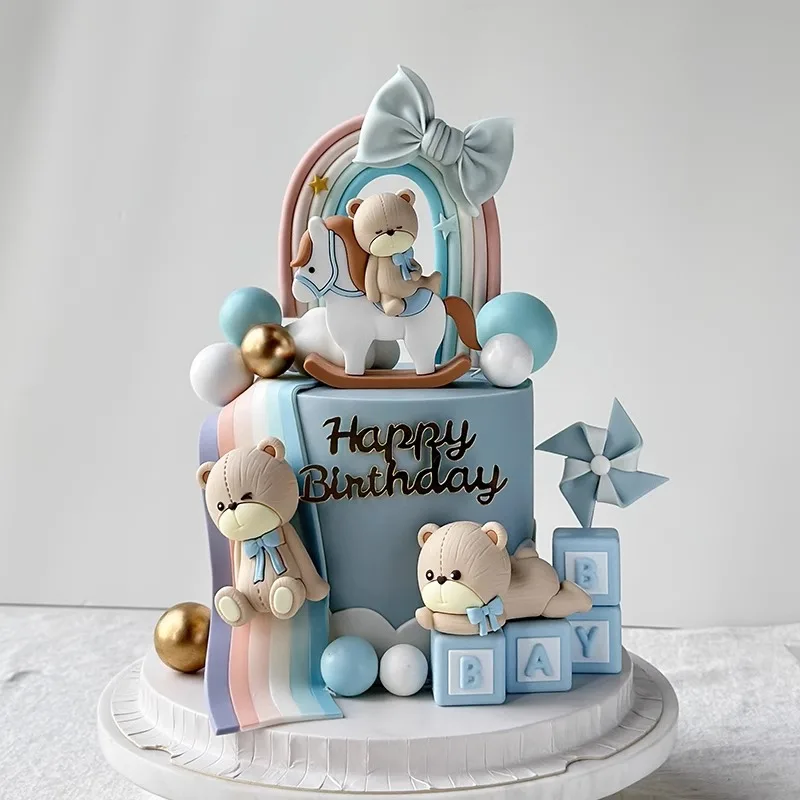 Lebhafter Regenbogen-Kuchenaufsatz, Mehrzweck-Dekor für Hochzeiten, Babypartys, Geschlecht offenbaren und Kindergeburtstagsfeiern (Unisex-Design) – Detail 4