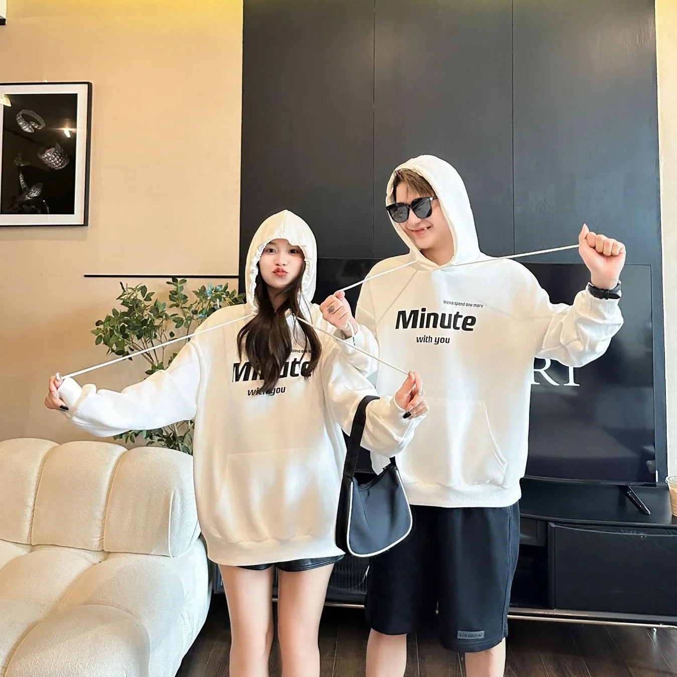 Korean Fashion Family Hooded Sweatshirts Autumn Winter Mom Dad and Children Hoodies Baby Romper Mother Father Daughter Son Tops