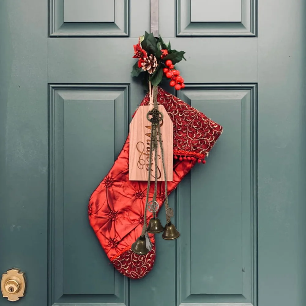 Handmade แม่มด Bell ทอลมระฆังประตูแขวนแม่มดหวายกัญชาเชือก Vintage Porch ประตู Bells สำหรับ Porch,สวน