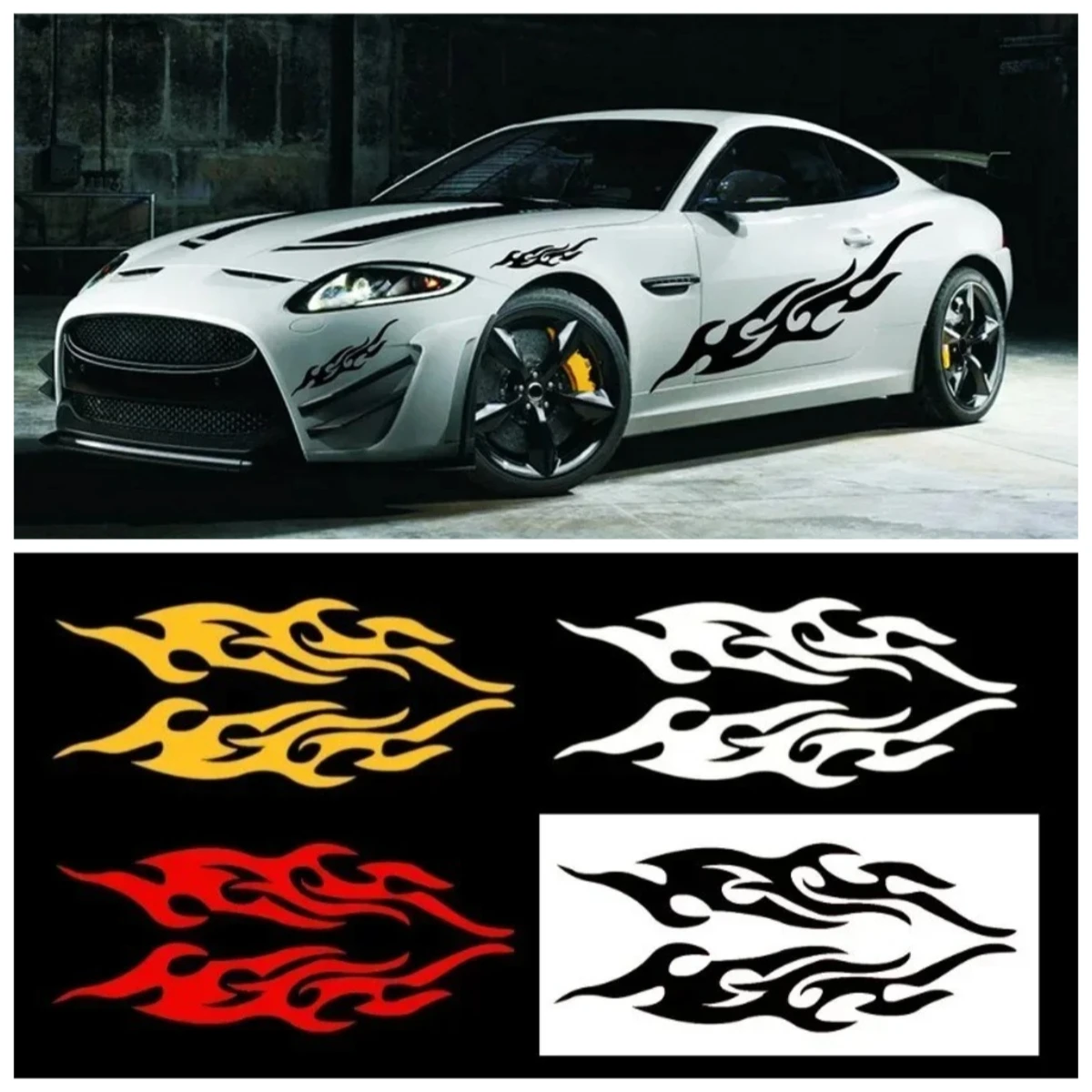 

2pc Flame Car Sticker Vinyl Decal for Car Bumper Hood Rearview Mirror Motorcycle Automotive Exterior Waterproof Decoration​