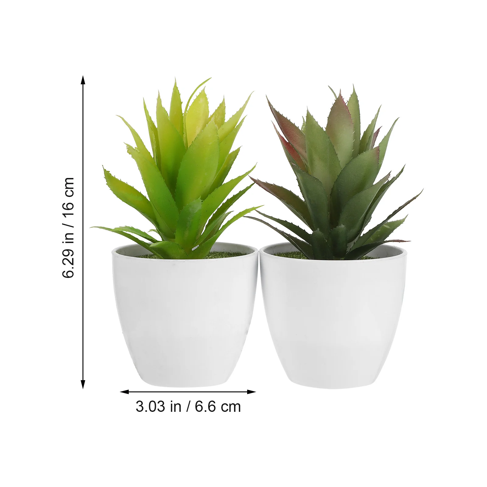 

2Pcs Imitated Succulent Bonsai Plastic Potted Plant Artificial Decorative Accent for Home Office Desk Shelf Window