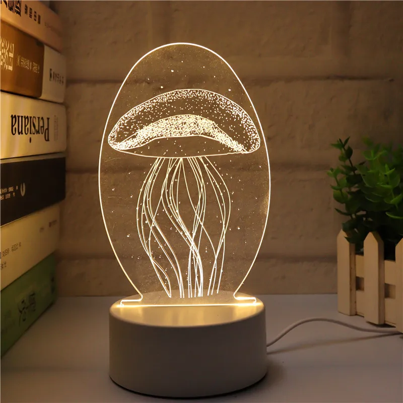 3D Nightlight Bedroom Nightlight Cartoon Cute Nightlight Creative New Strange Gift Desk Lamp USB Atmosphere Light