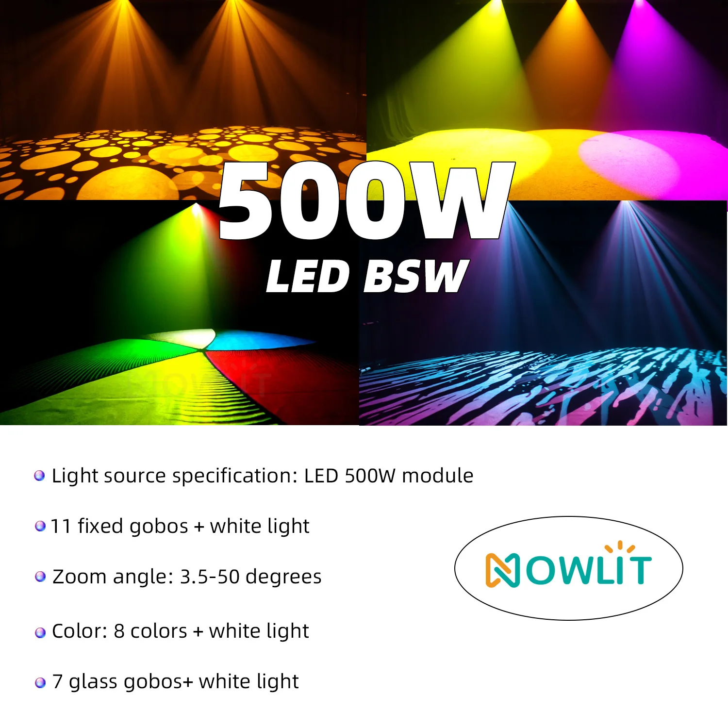 500W Moving Head Light With 8 Prisms Stage Lighting For Events & Concerts