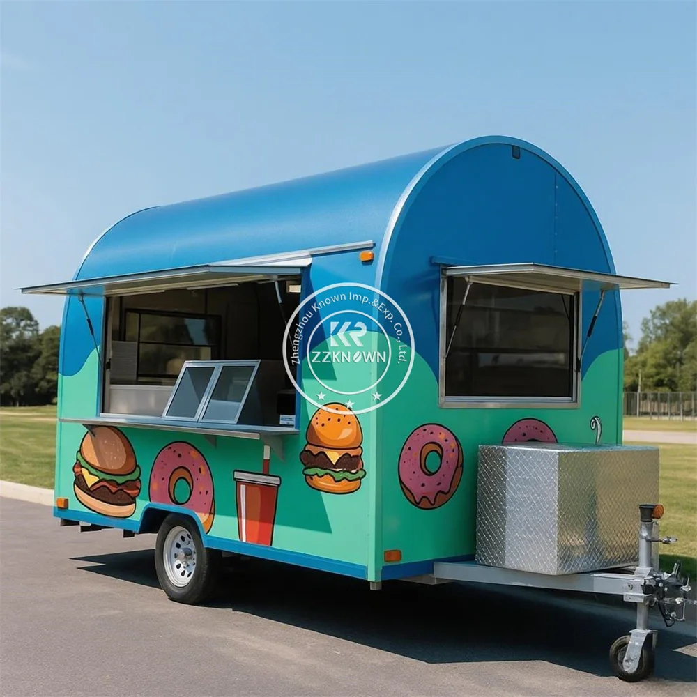

Street Coffee Cart Food Trailer Fully Equipped Mobile Kitchen Hot Dog Snack Van Food Truck For Sale
