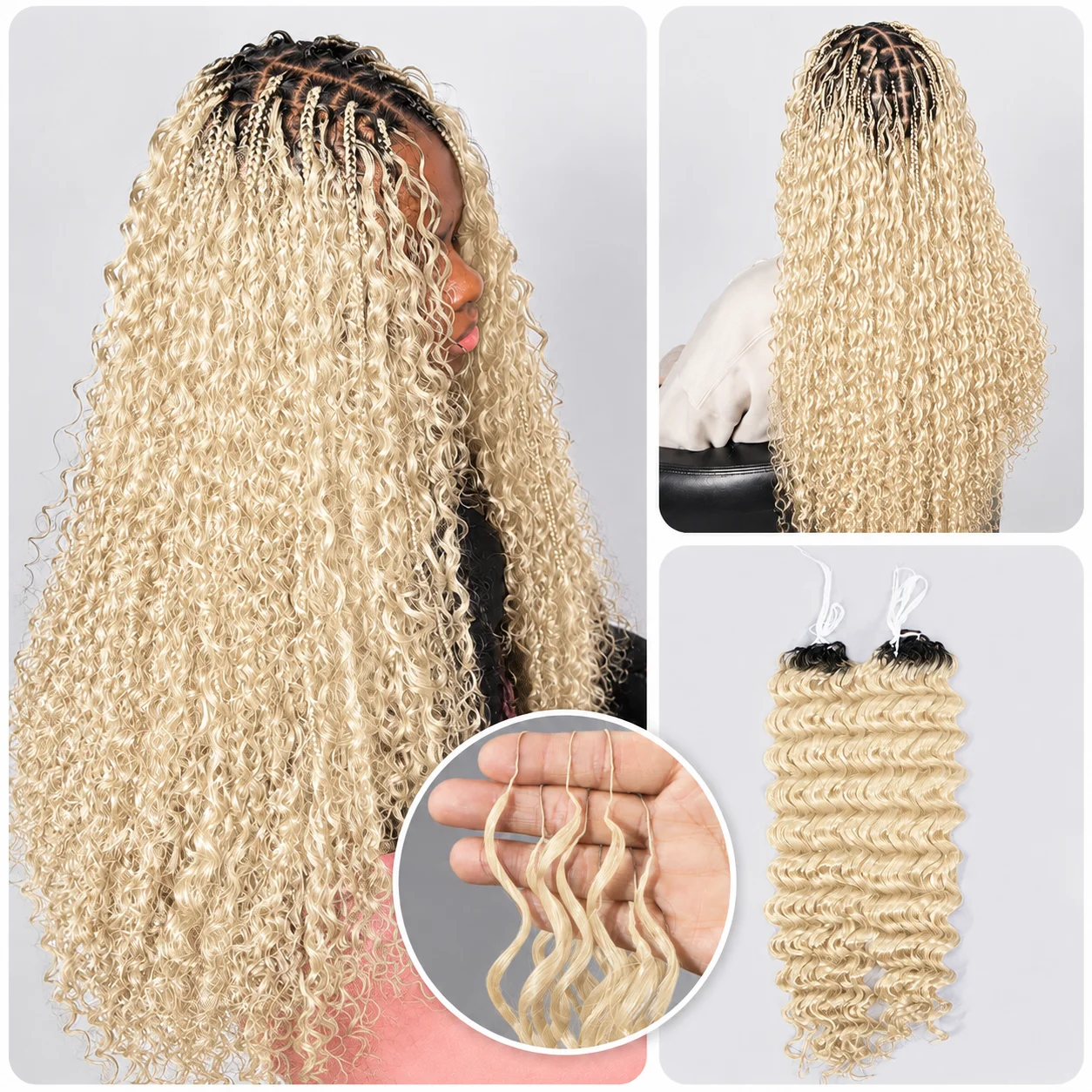 Feather Hair Extension - Miracle Knots 613 Warna Pirang, Rambut