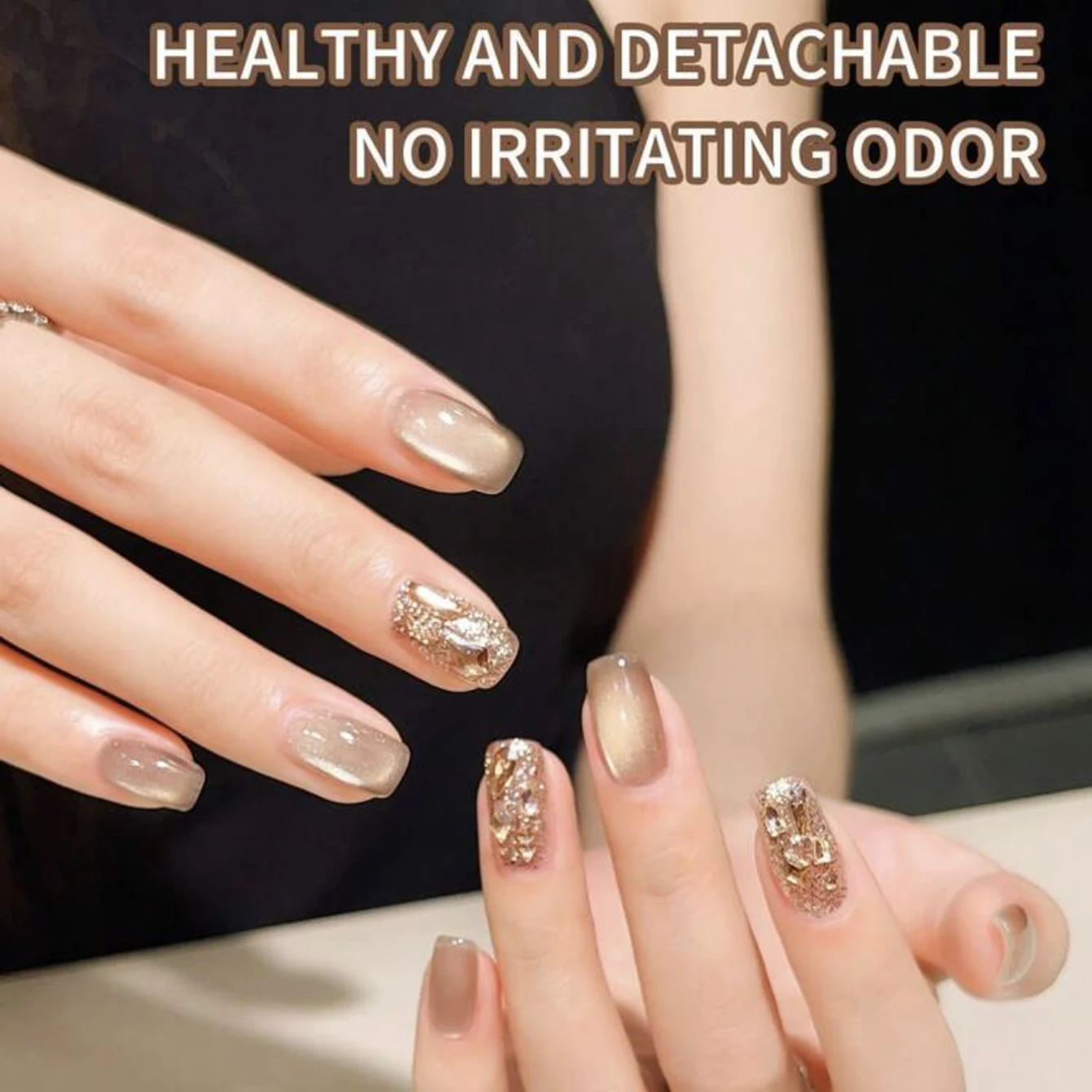 

Гель-лак для ногтей MN 10 мл, элегантный классический эффект «кошачий глаз», новинка 2026 года, благоприятный белый оттенок с мерцающими золотыми блестками для нейл-арта