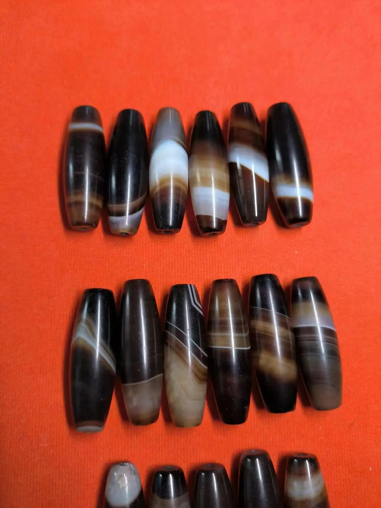 17pcs/lot Natural Silk Striped Old Agate Beads Waxy sheen unique pattern exquisite amulet folk-custom wholesale accessories gem