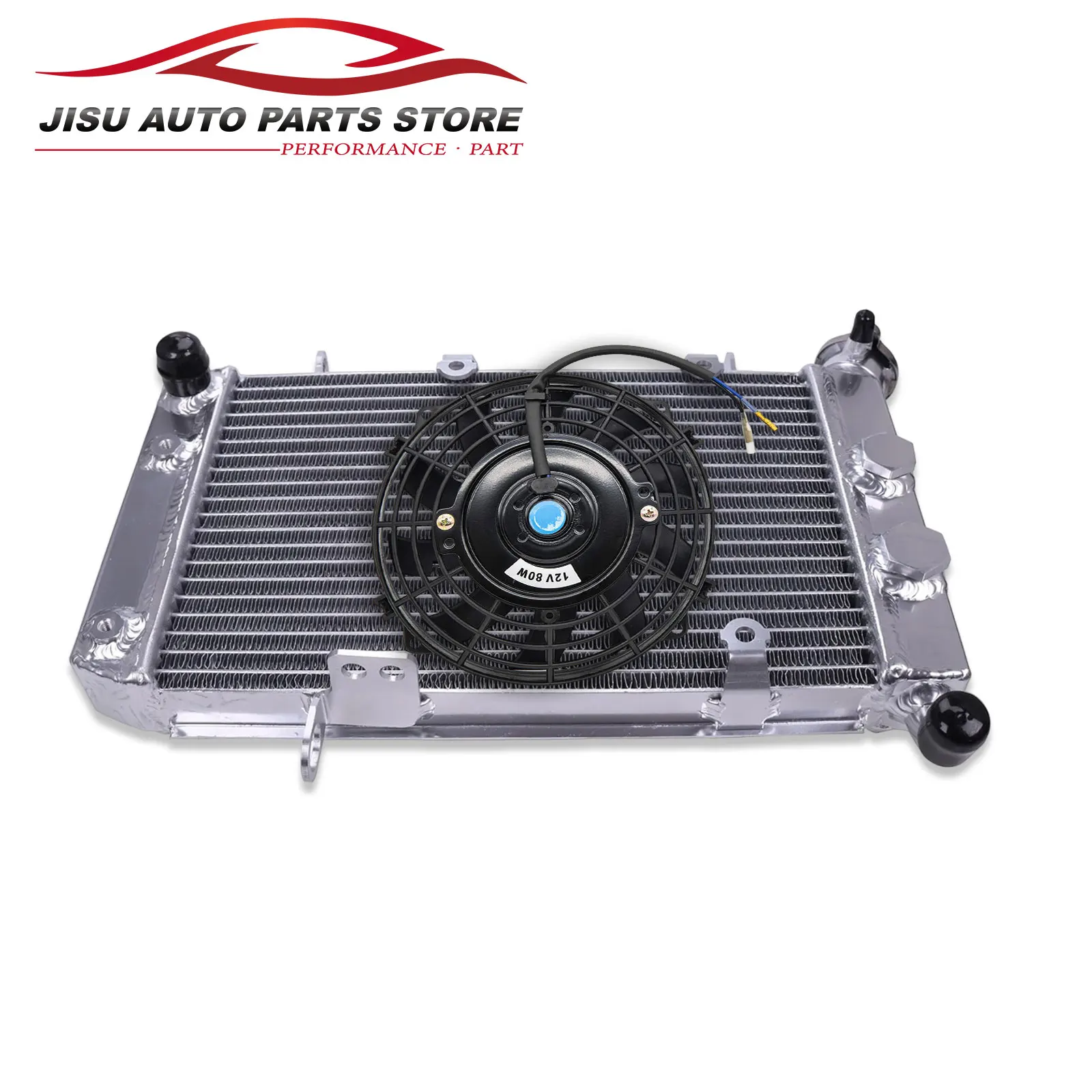 Aluminum Radiator + Fan for ATV Suzuki LTZ400 LTZ400Z & Kawasaki KFX400 & Arctic Cat DVX400 2003-2008 LTZ/KFX/DVX 400