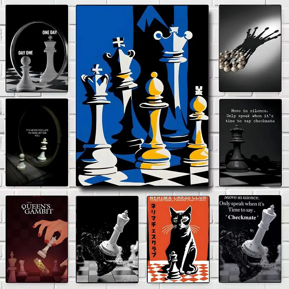 Chess Lovers Motivational Art Poster Modern Wall Art for Bedroom Living Room Cafe Bar Aesthetic Home Decor Gift