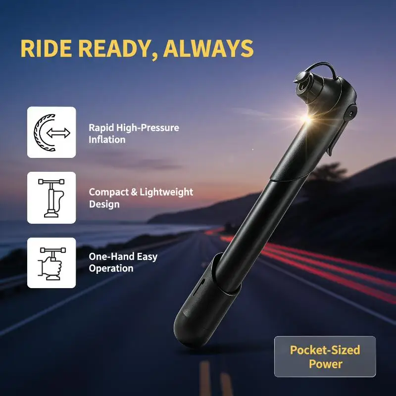Bicycle Hand Pump High Pressure Presta Schrader Valve Mini with Mount Bracket for Bike Motorcycle Scooter Sports Balls