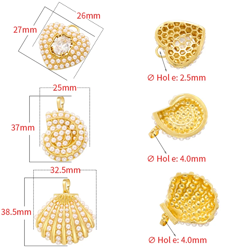 ZHUKOU Summer Ocean Style Pendant Pearl Inlaid Shell Starfish High Quality Bohemian Women\'s Jewelry Accessories: VD1497-1499