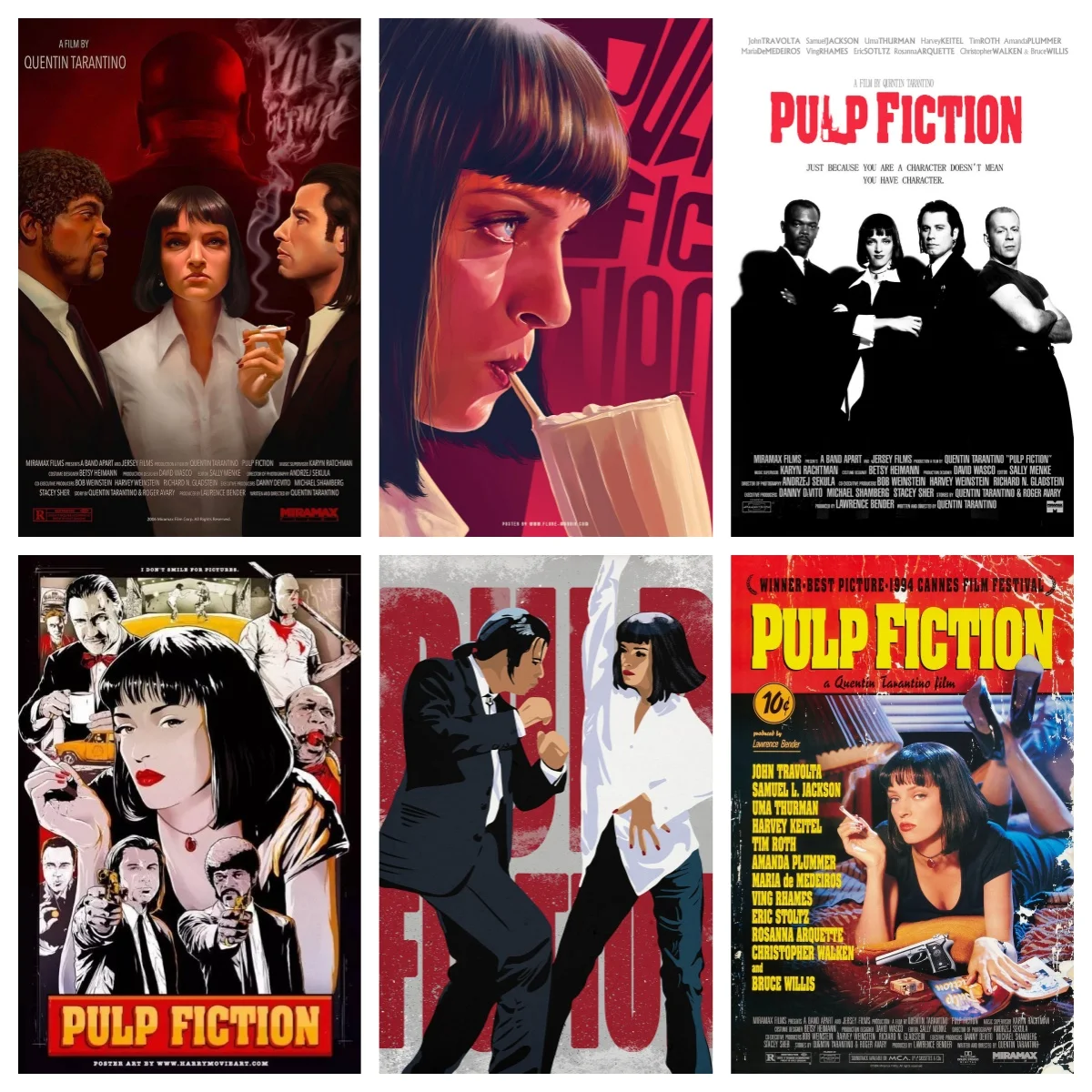 Movie Pulp Fiction (1994)  Posters Movie Wall Print Picture Home Decor