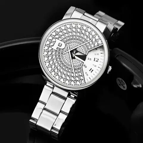 2022 Fashion Creative Watches Men Paidu Silver Stainless Steel Band Quartz Wristwatches Casual Sports Watches Men Reloj Hombre