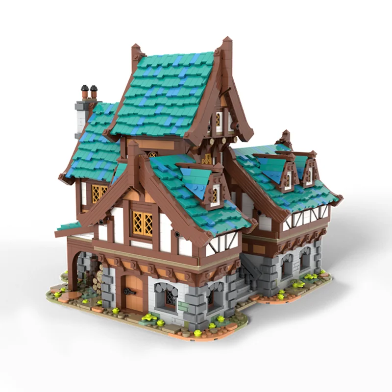 5173pcs MOC Drunken Dragon Medieval Tavern Castleed Model Building Christmas Gifts Blocks DIY Creative Idea Education Toys Brick