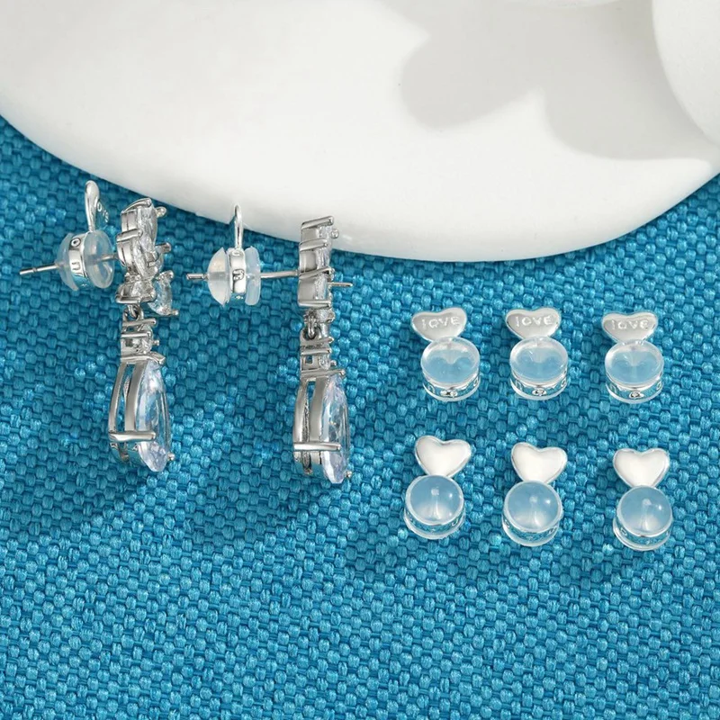 8PCS Earring Backs For Droopy-Ears, Earring Lifter Backs Replacements For Heavy Earrings