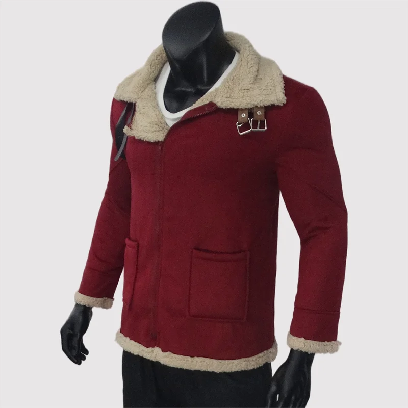 New Winter Jacket Men'S Synthetic Wool Fleece Jacket Thickened Suede Coat Lightweight Streetwear Outdoor Biker Men'S Clothing