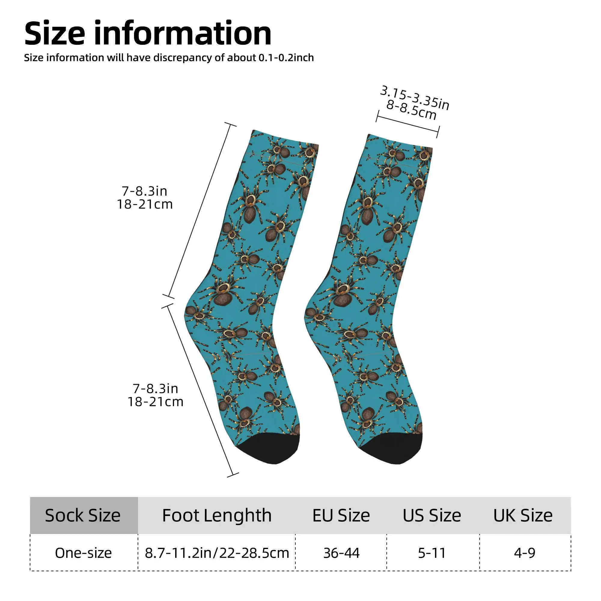 Unisex Men Socks Tarantula On Blue  Insects Stockings Non Slip Soft Socks Spring Gothic Design Climbing Socks