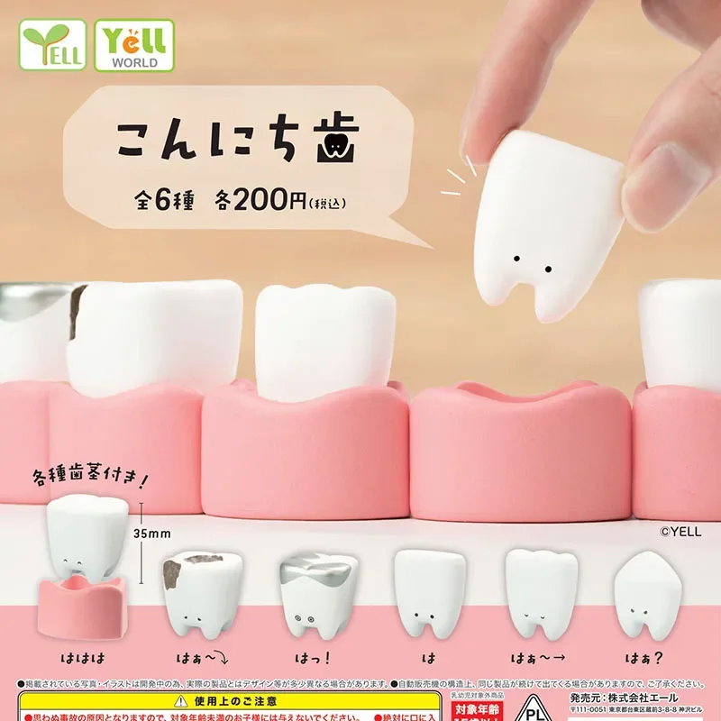 

YELL Original Kawaii Gashapon Figure Anime Little Tooth Doll Oral Gingival Model Figurine Cute Capsule Toys Miniature Gift