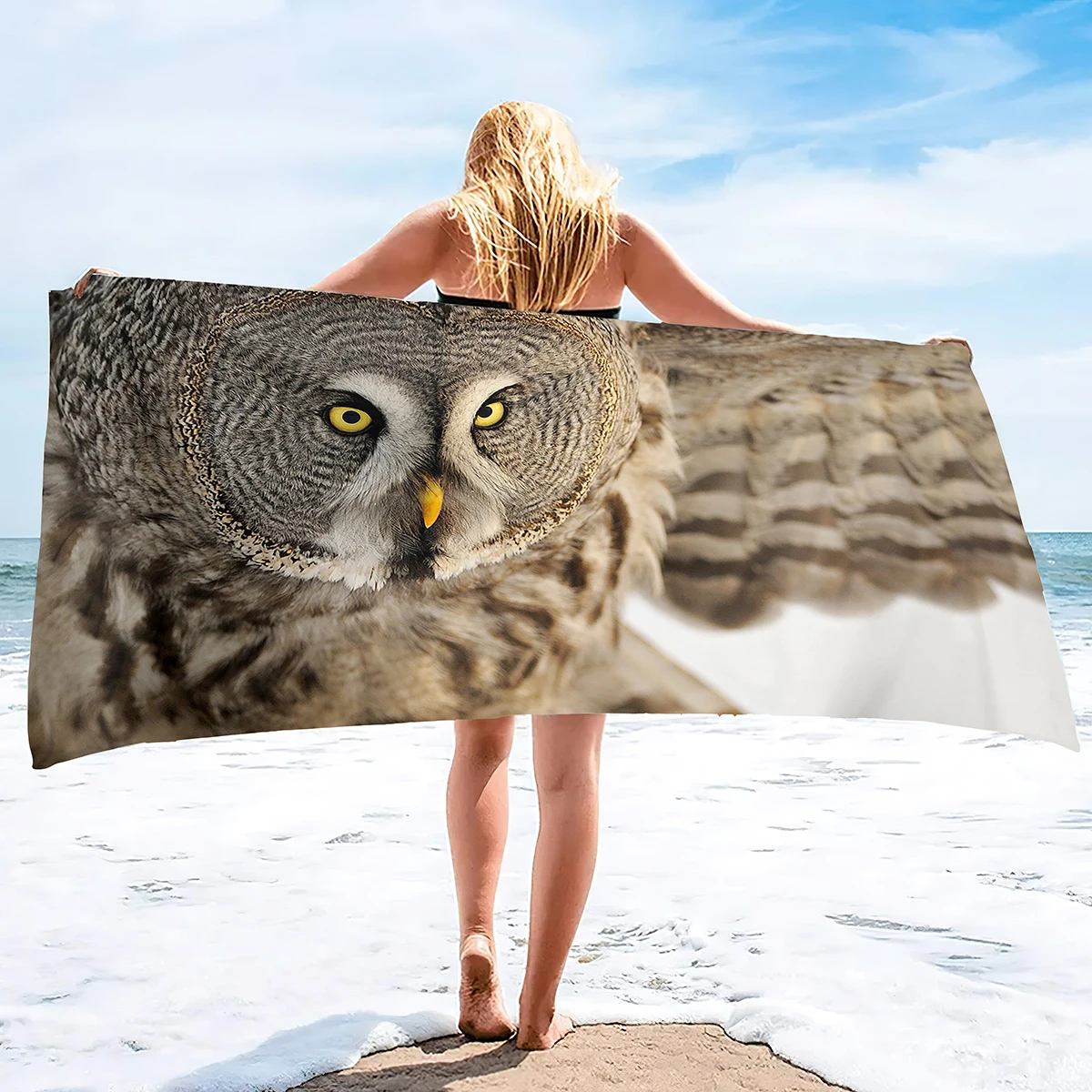 Owl Beach Towel,Oversized Light Absorbent Blanket Towel, Soft Bath Towel, Suitable for Beach Swimming Pool,Hot Spring Gym Travel