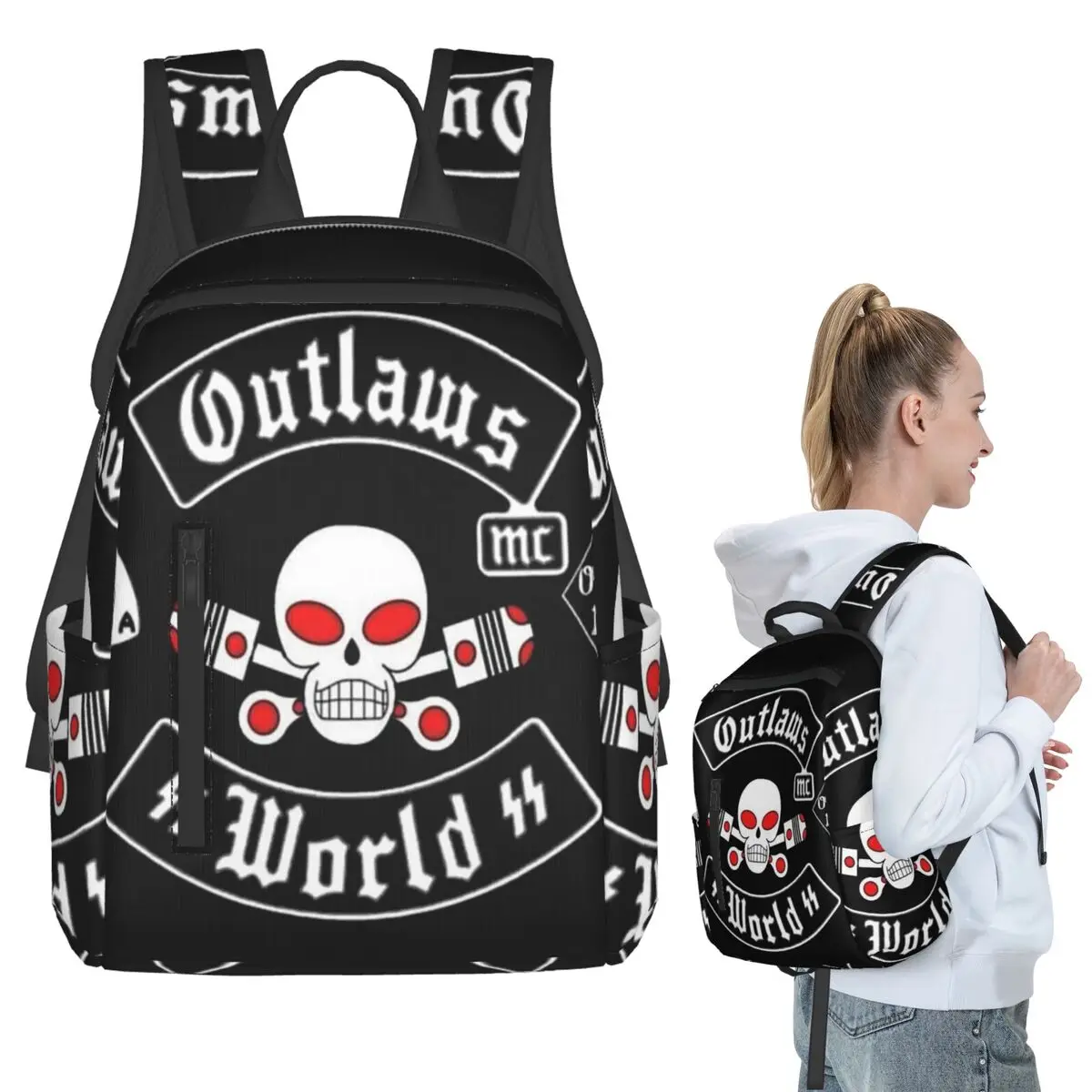 

Рюкзак Outlaws Mc Support, студенческая сумка для книг для мальчиков и девочек, детская школьная сумка, сумки на плечо для ноутбука для мужчин и женщин