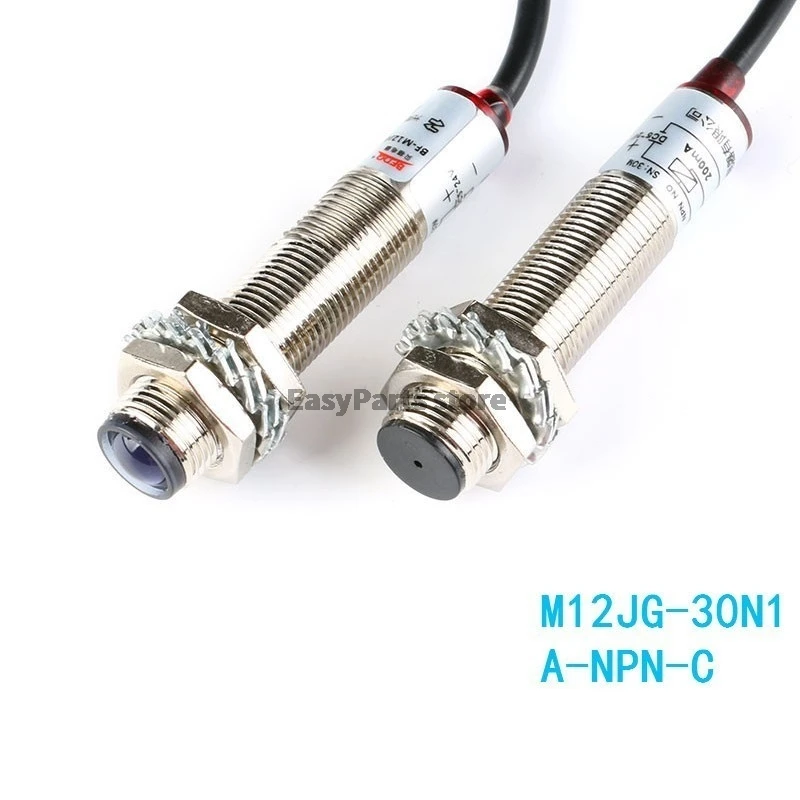 M12 Laser Photoelectric Switch NPN M12JG-30N1 Laser Sensor Switch Semi-waterproof DC 20 meters Distance NC Normally Closed