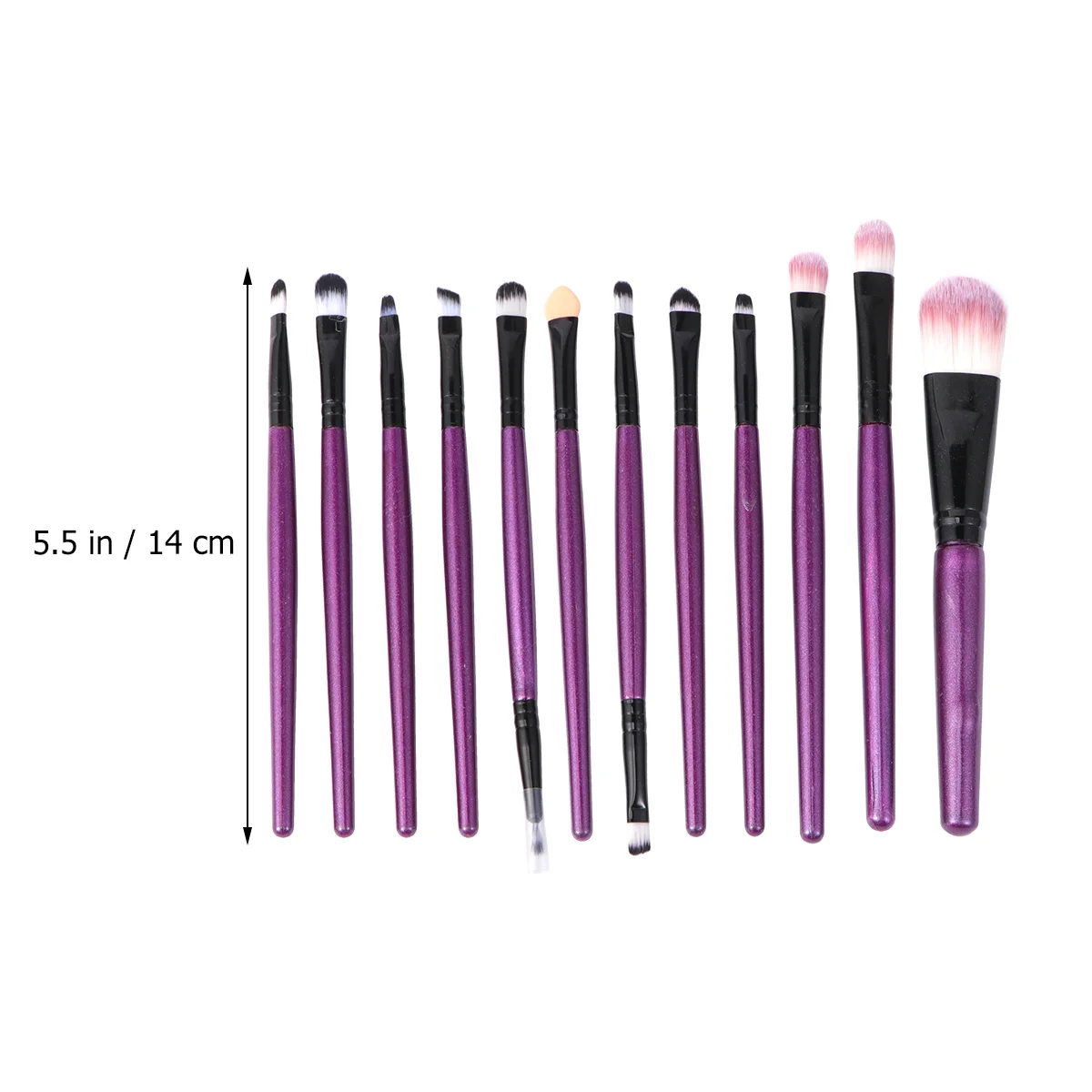 

12Pcs Makeup Brush Set Purple Wooden Handle Nylon Bristles Professional Cosmetics Powder Blush Brushes for Daily and
