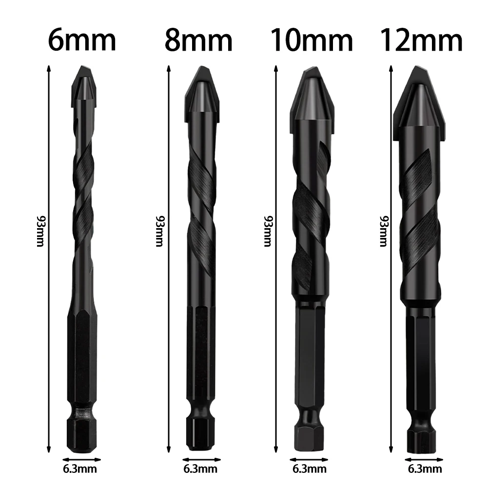 ボール盤,ガラスタイルパンチ,ロックスラブ,トライアングルドリルビット,超硬電動工具部品,6-12mm, 6mm, 8mm, 10mm, 12mm, 1個