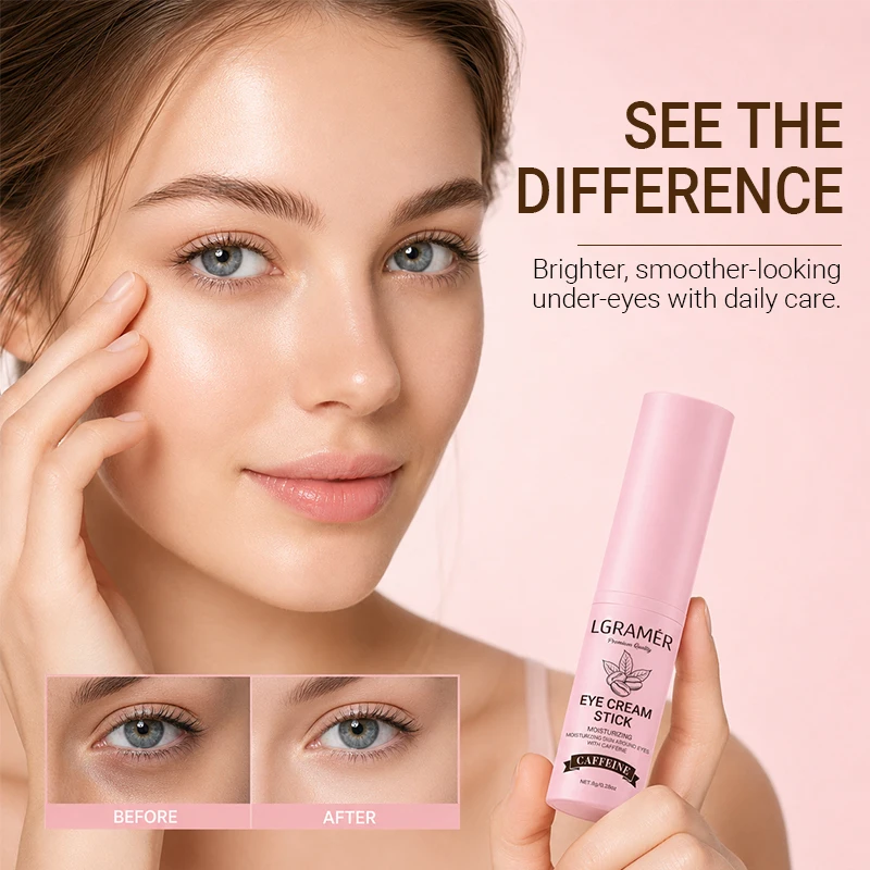 Creme Hidratante para Olhos com Cafeína em Bastão 8g, Retinol e Vitamina E, Bálsamo Nutritivo para a Área dos Olhos, Suaviza Linhas Finas e Reduz Olheiras
