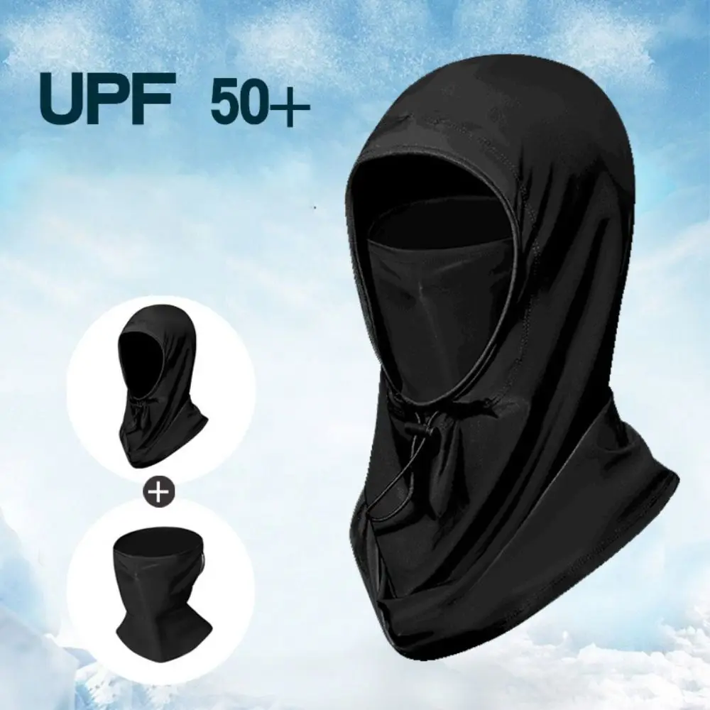 Ice Silk Sunscreen Mask New Sun/UV Protection Quick-drying Headband Scarf With Drawstring Breathable Face Cover Fishing